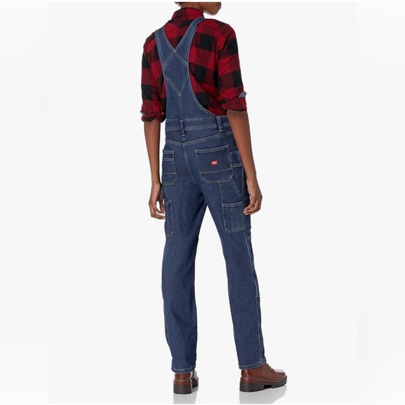 Dickies warming Double Knee Bib denim jeans Overalls jumpsuit‎ Size small new - Picture 2 of 7